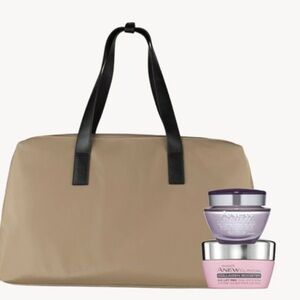 Tan Tote Bag with Skincare Set